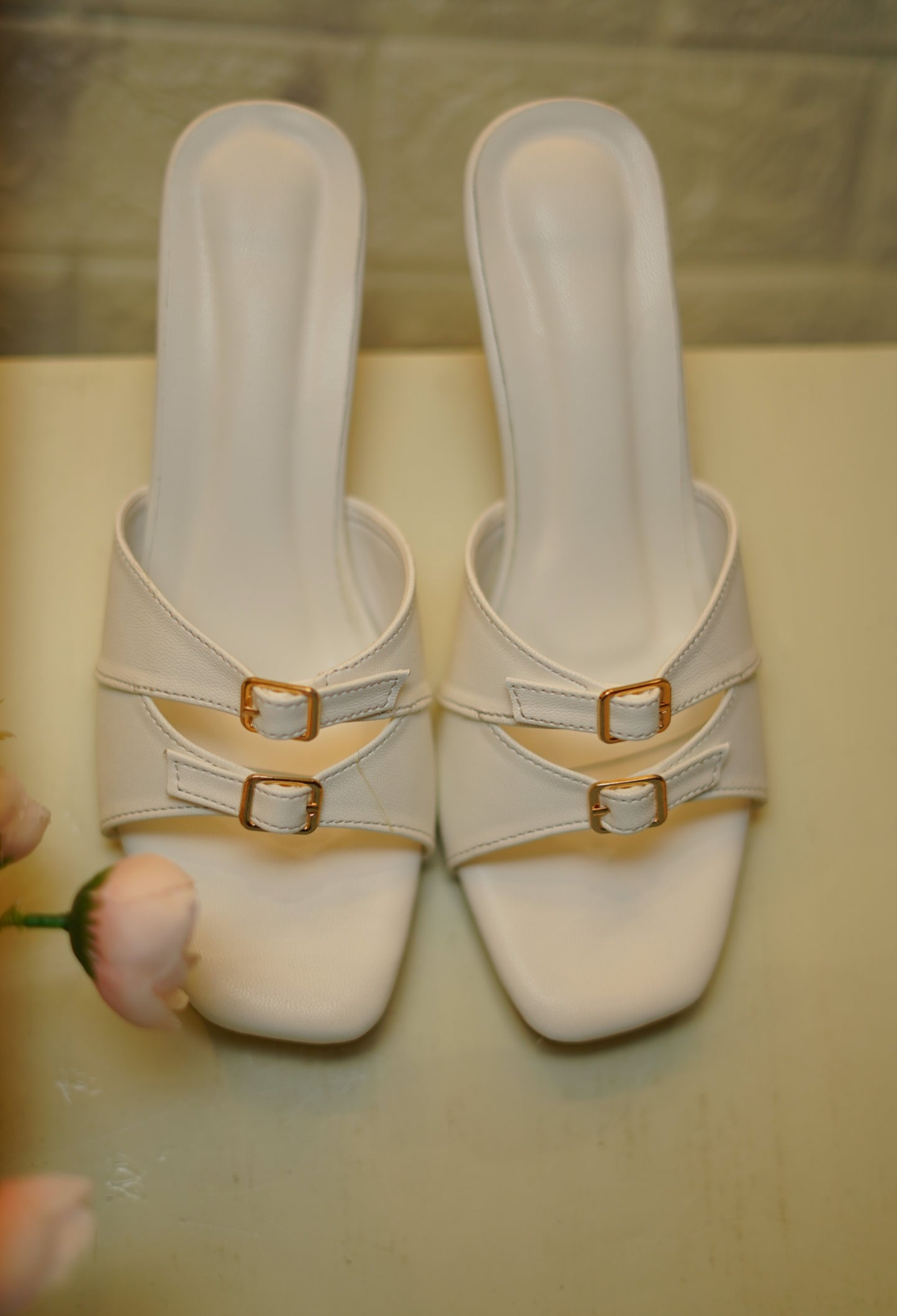 BRUNELLE - WHITE STILETTO HEELS